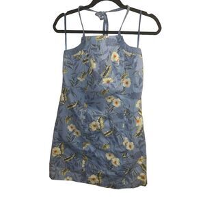 American Eagle Outfitters Blue Floral Halter Sundress